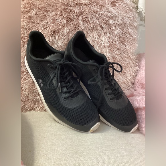 Lacoste Men's Black Mesh Sneakers - Picture 1 of 11